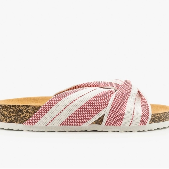 Qupid Twist Knot Open Toe Cork Slide Sandal Size 6 - Picture 2 of 3